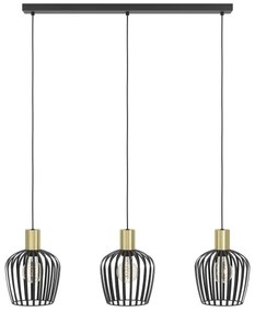 Eglo 901037 - Luster na lanku EMPOLI 3xE27/40W/230V čierna/zlatá