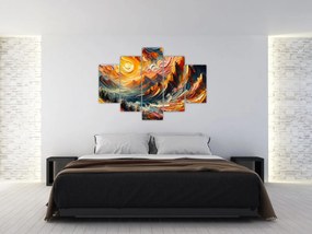 Obraz - Hory zalité slnkom (150x105 cm)