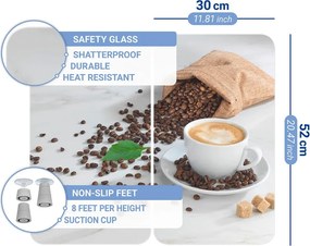 Kryty na sporák z tvrdeného skla v súprave 2 ks 52x30 cm Café Aromatica – Maximex
