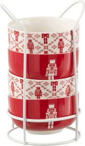 Darčeková sada 4 misiek s kovovým stojanom Nutcrackers – ∅ 11*6 cm / 300 ml
