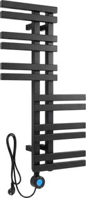 Rea Rido, elektrický kúpeľňový radiátor 400 W s termostatom, čierna, 985x495x110 mm, REA-30038