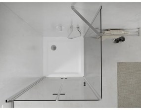 Mexen Lima sprchovací kút 90 (dvere) x 90 (stena) cm, 6mm číre sklo, chrómový profil + SLIM sprchová vanička biela 5cm, 856-090-090-00-00-4010