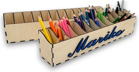 usporadejto.cz Pastelkovník XL VASKY, 44 x 8 x 10 cm, s označením farieb + meno na želanie