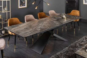 Rozkladací keramický stôl Euphoria v antracitovom vzhľade mramora 180-220-260cm