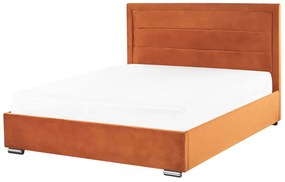 Manželská posteľ 160 cm Ruthine (oranžová) (s roštom a úložným priestorom). Vlastná spoľahlivá doprava až k Vám domov. 1075671