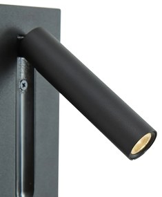 Moderné nástenné svietidlo čierne vrátane LED - Plaza