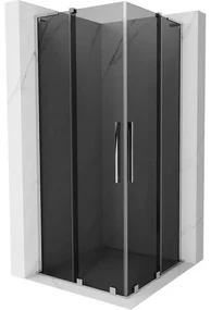 Mexen Velar L Duo, sprchový kút s posuvnými dverami 80 x 80 cm, 8mm šedé sklo, chrómová, 871-080-080-02-43-01