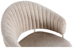 Béžové čalúnené jedálenské kreslá v súprave s podrúčkami 2 ks Leticia – Marckeric