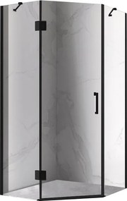 BPS-koupelny Päťuholníkový sprchový kút KZ10B BL 90x90 čierna/transparent - bez vaničky