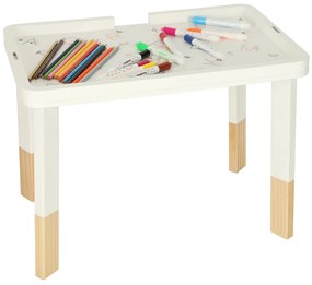 KIK LULILO LUDO Montessori manipulačný stolík 2v1, drevený, ružový