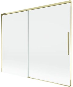 Mexen Rox, 2-krídlová posuvná vaňová zástena 190 x 150 cm, 8mm číre sklo, zlatý lesklý profil, 8C9-190-001-50-00