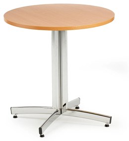 Okrúhly stôl SANNA, Ø700x720 mm, chróm/buk