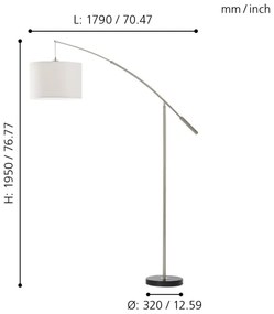Eglo 92206 - Stojaca lampa NADINA 1xE27/60W/230V