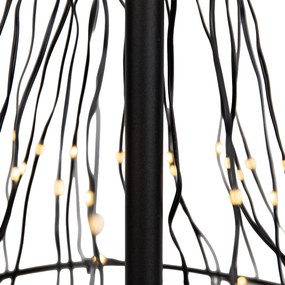 Vianočná stojaca lampa čierny strom 150 cm vrátane LED s časovačom IP44 - Ugoku
