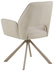 Béžové čalúnené jedálenské kreslo s podrúčkami Graham – Actona