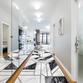 Behúň EMERALD 81953 Glamour exclusive, geometrický, čierno - strieborný