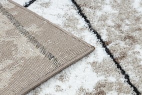 Moderný koberec COZY Polygons, geometrický, hnedý