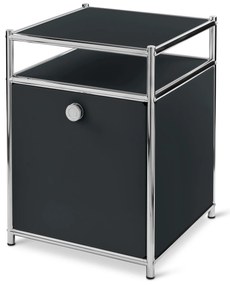 Kovový kontajner na kolieskach »CN3« s výklopnou doskou, čierny