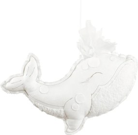 Závesná dekorácia veľryba biela 40x25x8cm