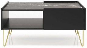 Konferenčný stolík Harvest L97 (grafit čierny + mramor black royal + zlatá). Akcia -19%. Vlastná spoľahlivá doprava až k Vám domov. 1048357