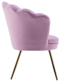 LuxuryForm DESIGN Kreslo FREY VELUR so zlatými nohami - levanduľa