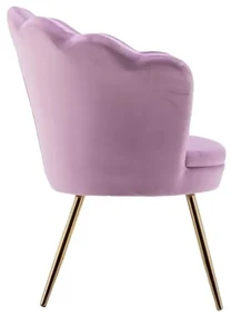 LuxuryForm DESIGN Kreslo FREY VELUR so zlatými nohami - levanduľa