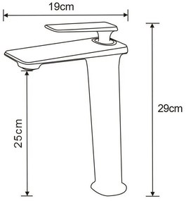 Mexen Purus vysoká umývadlová batéria, biela-zlatá, 745810-25