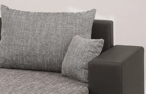 Sedacia súprava Rumba, tvar U, čierna ekokoža/melírová tkanina