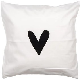 Biela obliečka na vankúš so srdiečkami Lovely Day - 45*45 cm