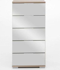 Skrinka s 5 zásuvkami Easy Plus, 49 cm, dub sonoma/zrkadlo