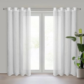 ZÁVES NA KRÚŽKOCH EVA MINGE TIFFANY 135X250 CM BIELA