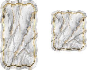 Sivé/v zlatej farbe kúpeľňové predložky v súprave 2 ks 60x100 cm – Foutastic