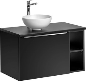 Comad Kúpeľňová skrinka s doskovým umývadlom set Santa Fe Black 80 čierna