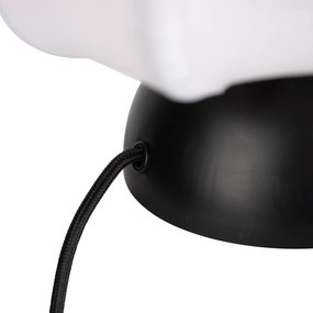 Japandi stolná lampa čierna s bielym tienidlom - Nori