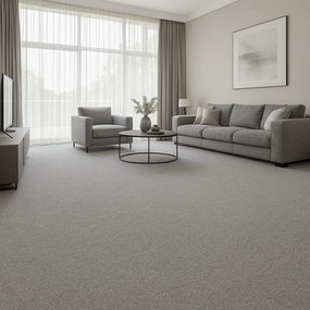 ITC, Metrážny koberec e-blitz 90, na mieru, šíře 4m, šedá, ab (mriežka), chodba / predsieň