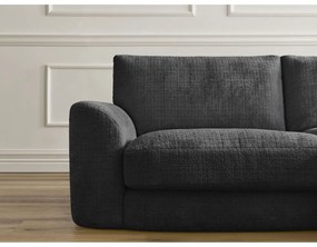 Čierna ženilková rohová pohovka (pravý roh/s leňoškou) Leonore – Bobochic Paris