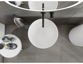 Mexen Ajax-01, voľnestojace umývadlo z konglomerátu 45x45x82 cm, biela matná, 26504500