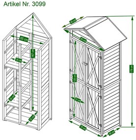 Habau Záhradná skriňa Lena, 83 x 45 x 178 cm, sivá  (100316788)