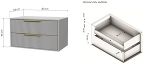 Skrinka pod umývadlo s doskou Avila 80 cm šedá