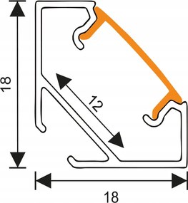 BERGE LED hliníkový profil rohový 1m biely - sada