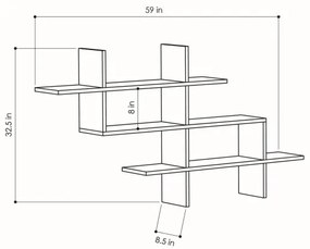 Nástenná polica HALIC 82x150 cm dub