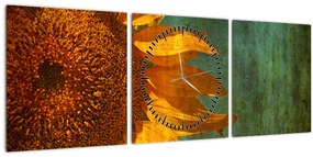 Obraz - Slnečnica (s hodinami) (90x30 cm)