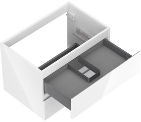 Mexen Orio, kúpeľňová skrinka 70 cm, 2 zásuvky, biela lesklá, 91A10-07047-2-BFF00