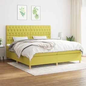 Boxspring posteľ s matracom zelená 200x200 cm látka 3142608
