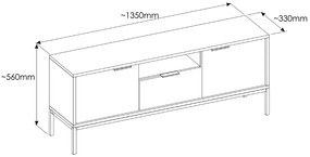 TV komoda 135 AUSTIN čierna