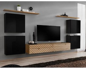 Obývacia Stena Switch IV Line Čierna/Wotan