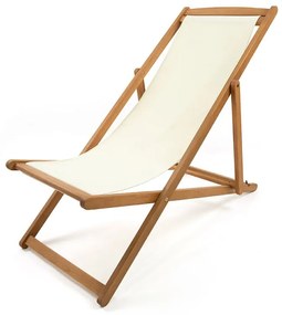 Béžové skladacie záhradné ležadlo z akáciového dreva Bonami Essentials Deck
