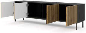 TV skrinka/stolík F 4D 200 Rowanna (čierna + dub artisan). Akcia -20%. Vlastná spoľahlivá doprava až k Vám domov. 1125068