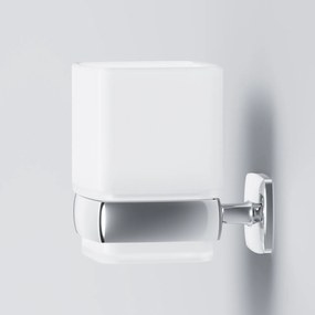 Sklenený pohár na zubné kefky AM.PM Gem AGA34300 nástenný, chróm