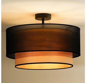 Duolla - Prisadený luster WOOD BOHO 1xE27/15W/230V pr. 45 cm čierna/béžová DU604932